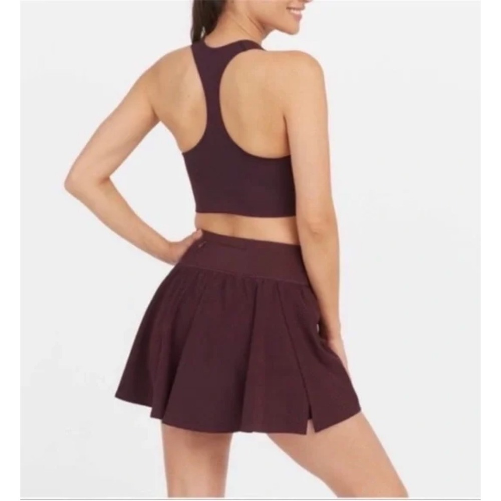 Spanx‎ Get Moving Skort Maroon Athletic Tennis Golf Skirt Perforated Small